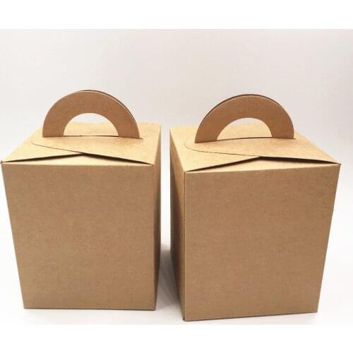 30pcs 9.5*9.5*11cm Kraft Gift Packing Boxes For Little cute Handmade Cake /wedding/soap/candy Boxes