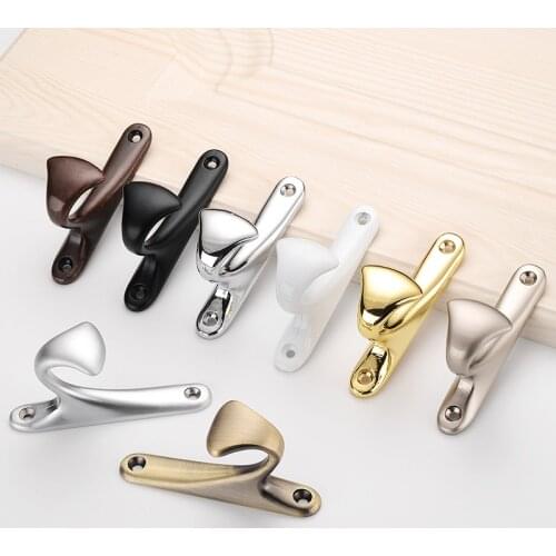 4Pcs Zinc-Alloy Single Hooks Modern Wall-mounted Towel/Hat/Clothes-hook rust-proof Bronze hooks Wardrobe/Kitchen Home Decoration