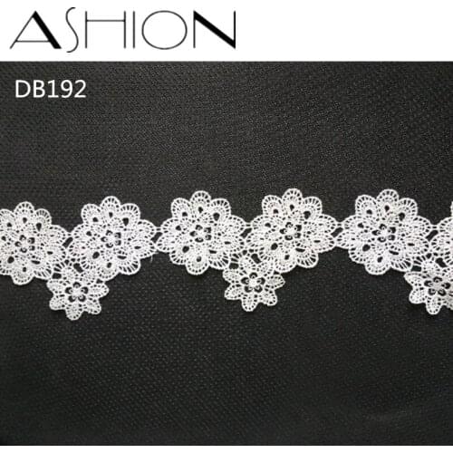4 yards 75MM white Embroidered net Lace Fabric DIY skirt hem Dance costumes Garment Accessories lace trim Sewing Craft LP-DB192