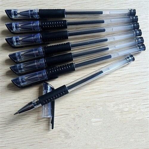 50 pcs Gel Pen 0.5mm Black Blue and Red Ink Very Good Writing Pen Metal Chirography Office & School Pen For Student