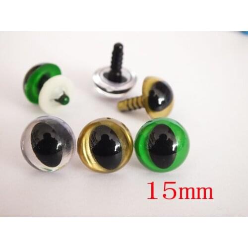60pcs 15 mm cat eyes- animal eyes doll parts for amigurumi plush toy Each color 20 PCS