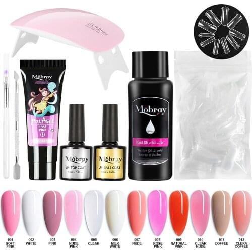 BEMT55 Nail Art Quick-drying Phototherapy Gel Multicolor Extension Gel 15ml Baking Lamp Cleaning Water Set