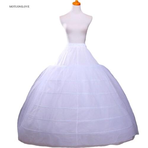 Big Wide Wedding Petticoat Crinoline Slip Underskirt 6 Hoops For Ball Gown Quinceanera Dress White Vintage Accessoire Mariage