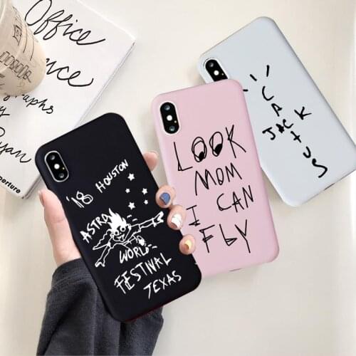 Look Mom I Can Fly Candy Color Astroworld Silcone Phone Case for Iphone X 7 XS XR MAX 11 Pro Travis Cover for Iphone 12 Pro Max