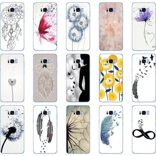 69D Dandelion Butterfly Elephant Feather Owl Transparent Cover Case for Samsung Galaxy S6 S7 edge S8 S9 S10 plus A70 A50 case