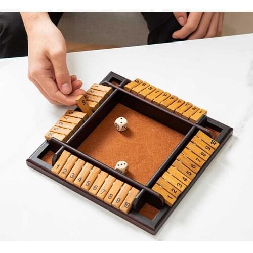 Four-Sided Montessori Digital Flop Games Toys Wooden Board Game Fun Family Parent-Child Party Travel Game Toys Christmas Gift