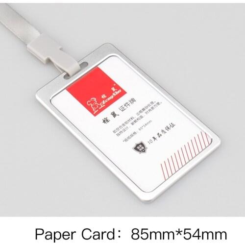 Middle employee bank working name id card cover metal working certificate identity badge women stainless steel name card holder