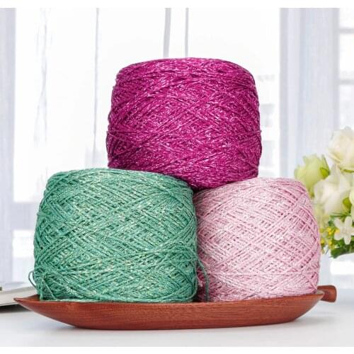100G Metallic Color Gold Silver Silk Crocheting Yarns Knitting Threads Needlework Crochet Yarn