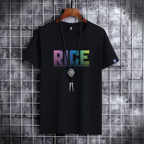2021 NEW Letter Printing 100% cotton Men T Shirt Hip-Hop Cotton T-shirt O-neck Summer Male Causal Tshirts Fashion Loose Tees B35