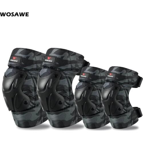 WOSAWE Adults Motorcycle Knee Pads Motocross Protective Gear Knee Elbow Protector Motorbike Racing Moto MTB Knee Gurad Kneepad