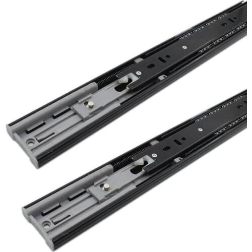 1Pair Soft Close Drawer Slides,3-Section Full Extension Thicken Mute Ball Bearing Metal Cabinet Drawer Slides Rails Length 350mm