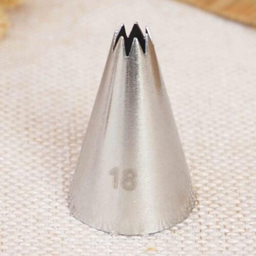 #18 Open Star Icing Nozzle Piping Tip Stainless Steel Cake Decorating Tips Icing Piping Pastry Tip Tools Bakeware Small Size
