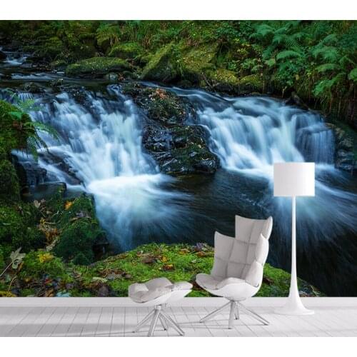 8d Crystal Silk Mural Nature Photo Wallpaper 3d Contact Wall Paper Papers Home Decor Wallpapers for Living Room Waterfall Art