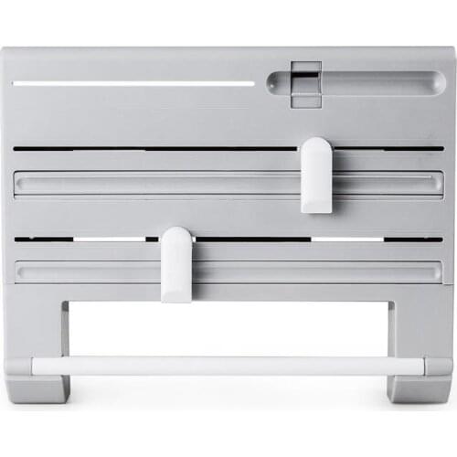 6-IN-1 Wall Mounted Paper Towel Rack Tissue Rack Film Holder Wrap Tin Foil Dispenser Storage Organizer For Kitchen Bathroom