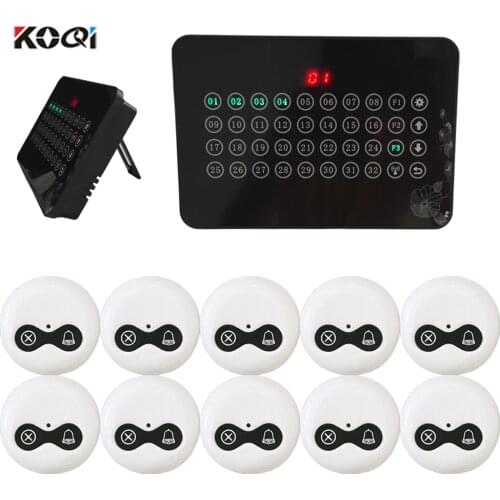 Wireless Calling System Table Buzzer CE Passed(1 display+10 call button)