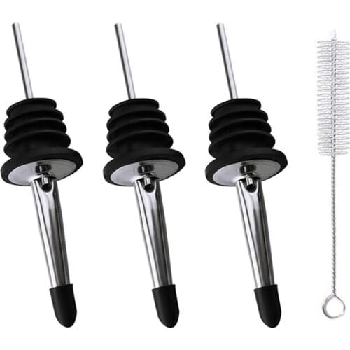 Stainless Steel Wine Bottle Pourer Bar Cocktail Shaker Leakproof Grape Wine Pourer Cork Olive Oil Dispenser Kitchen Accessories