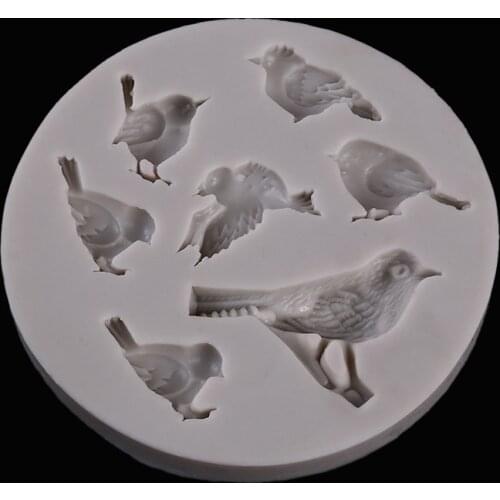 2019 New Style Silicone DIY Baking Mold Gray Bird Bird Sparrow Bird Shape Fondant Cake Decoration Cake Baking Tools 1PC Hot Sale