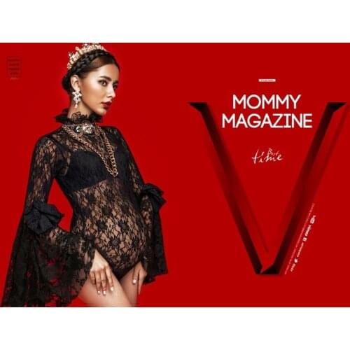 2021 New photography props pregnant women pregnant women clothes black photography maternity dress lace pregnant woman