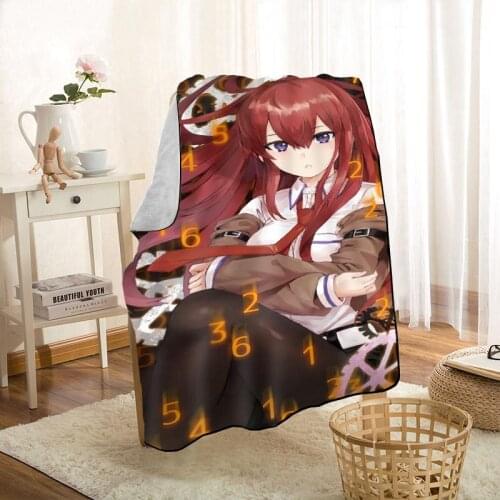 HEARMNY Makise Kurisu Steins;Gate Blanket Super Soft Warm Microfiber Fabric Blanket For Couch Throw Travel Adult Blanket 0622