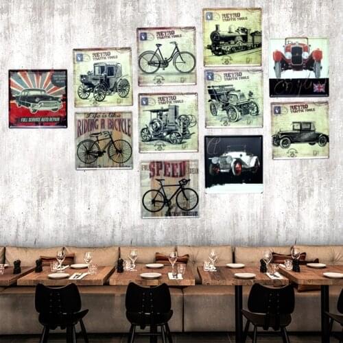 Retro Car Tin Signs Metal bicycle Painting Wall Bar Cofe Home Art Decor Living Room Cuadros Wall sticker 30X30CM DK-2