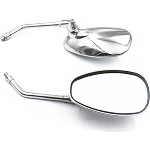 Custom Motorcycle Chrome 10mm Big Rearview Mirrors For Harley Honda Yamaha Kawasaki Cruiser Chopper Cafe Racer Touring