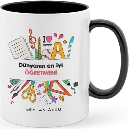 Personalized World Best Teacher Black Mug Cup-13