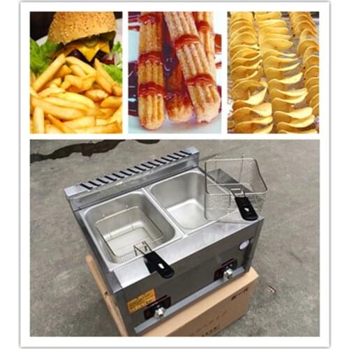 10L commercial stainless steel LPG gas deep fryer machine for churros french fries chicken twister spiral tornado potato ZF