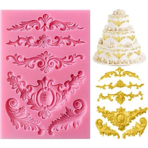 Relief Pattern Fondant Cake Silicone Mold Mousse Chocolate Cake DIY Pastry Decoration Mold