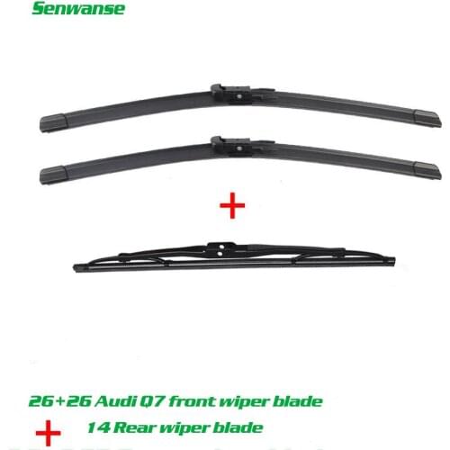 Senwanse Front and rear Wiper Blades For Audi Q7 4L 2006-2015 Windshield Windscreen wiper 26"+26"+14"
