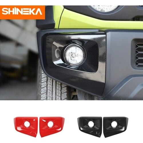 SHINEKA Car Stickers For Suzuki Jimny Car Front Bumper Fog Lights Lamp Decoration Cover Accessories For Suzuki Jimny 2019 2020