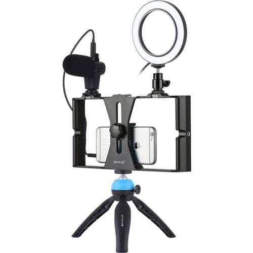 Puluz PKT3025 Rig Stabilizer Holder Vlog Video Ring Light Microphone Photo Studio for iPhone for Samsung for Xiaomi for Huawei