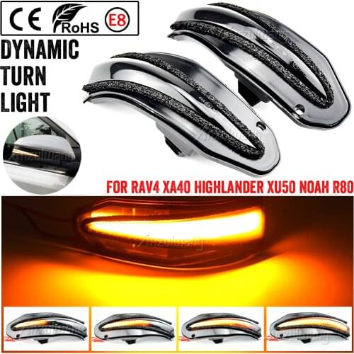 For Toyota RAV4 XA40 13-18 Highlander 4Runner 2014-19 XU50 Noah R80 Voxy LED Dynamic Turn Signal Blinker Mirror Indicator Light
