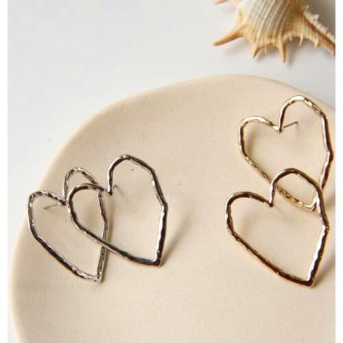 Timlee E010 Free Shipping Fashion Retro Hollowing Out Heart Irregularity Alloy Studs Earrings,Temperamental Jewelry wholesale