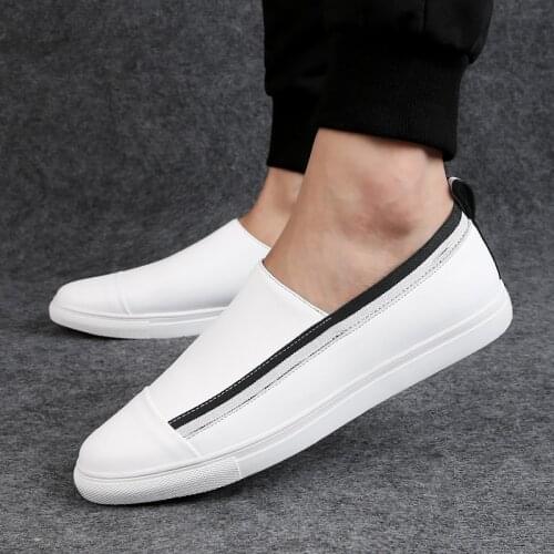 Mens Genuine Leather Loafers Luxury Brand Summer Fashion Little White Shoes Classic Comfortable Elegant Casual Driving Shoes