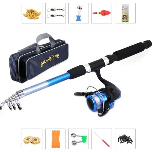 Olta Takimlari Fishing Rod and Reel Full Kit W/ Portable Fishing Storage Bag Spinning Reel Gear Pole Set Lures Hook Fishing rod