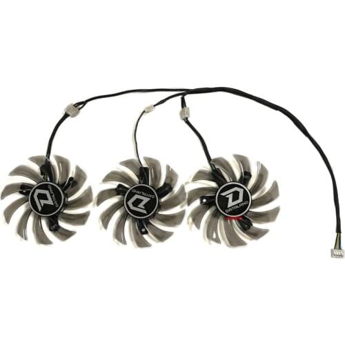 3pcs/set 4Pin 75mm GA81S2U DC 12V 0.38A 4Pin Cooler Fan For Dataland Powercolor Red Devil RX 480 8GB Graphics Card Cooling