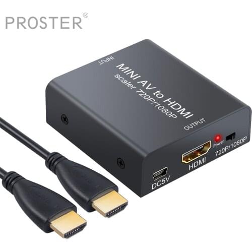 PROZOR Mini HD Video Audio Adapter AV RCA CVBS to HDMI-compatible Composite Converter 1080P dac HDMI-compatible USB Power Cable