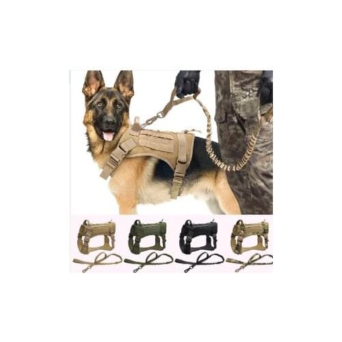 Military Tactical Dog Harness Front Clamp for Law Enforcement K9 Working Pet Dog Durable Small Large Dog German Shepherd Vest