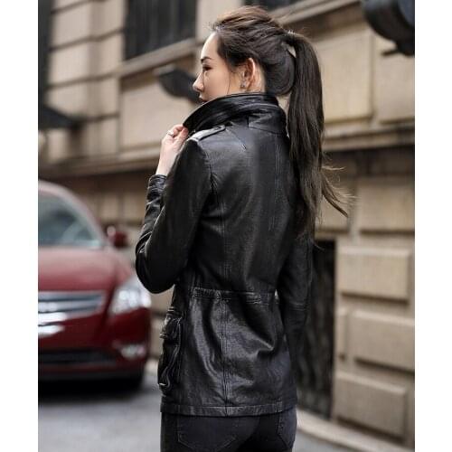 Plus Size 6XL 100% Real Sheepskin Coat Female Genuine Leather Long Slim Jackets Women Outerwear jaqueta de couro WYQ793