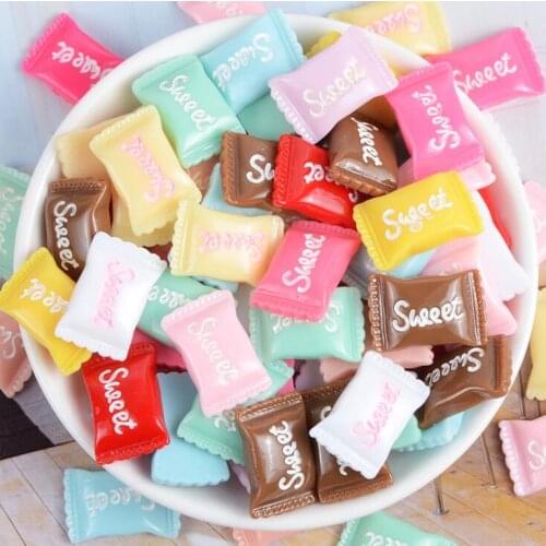 20pcs/lot Resin Kawaii Sweet Candy Flatback Cabochons For DIY Hair Bow Center Scrapbooking Accessories