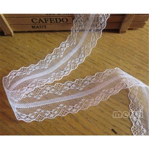 10 Yard Beautiful White Color Net Lace Trim Embroidered Lace Ribbon Handmade DIY For Costume Sewing Wedding Decoration Dress