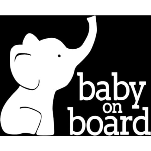 15*12cm Baby On Board Baby Elephant Vinyl Decal baby car decal Cute And Interesting Fashion Sticker Decals Car Decor