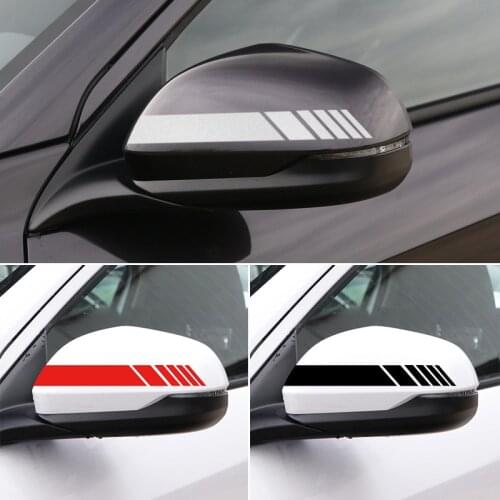 2pcs Car Rearview Mirror Side Decal Stripe stickers for Dacia Duster Logan Sandero Stepway Lodgy Dokker Chain Ring car styling