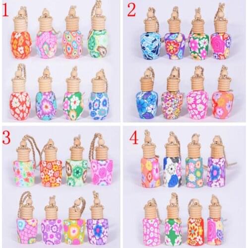 200pcs 12-15ml Polymer Clay Essence Oil Diffuser Perfume Empty Bottle Car Hang Decoration Tourist Souvenirs