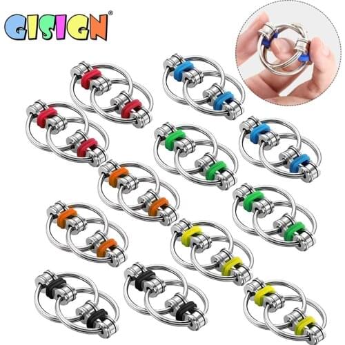 2021 Metal Relief Chain Fidget Toy For Autism Antistress Toys Set Anti Stress Adhd Spinner Key Ring Puzzle Sensory Toys