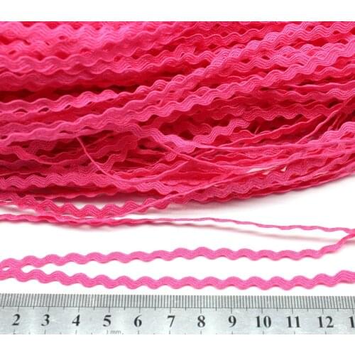 250yards coral hot pink 1/8" Mini Ric Rac - Sugar Pink zig zag lace trim rick rack trims