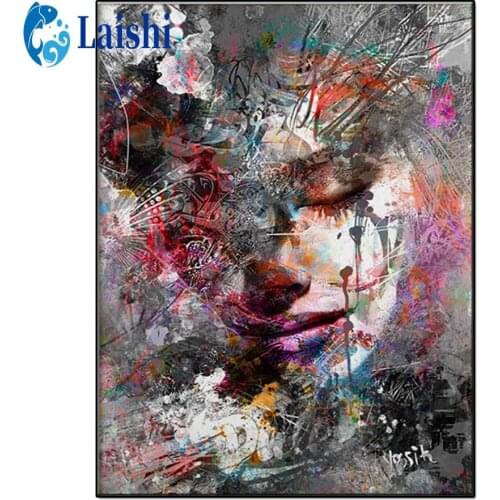 3D Diy Abstract doodle woman Diamond Painting Diamond Embroidered Rhinestone Picture Mosaic stitch cross Home Decoration gift