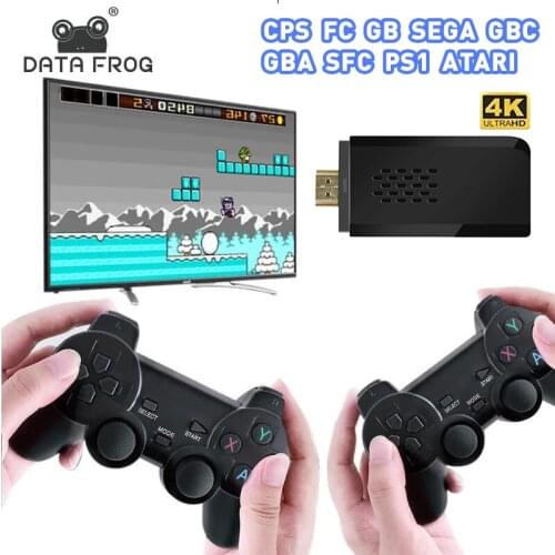 DATA FROG Y3 Slim Video Game 4K HDMI-Compatible Game Stick Built in 10000 Retro Game TV Dendy Console Support for PS1/FC/GBA