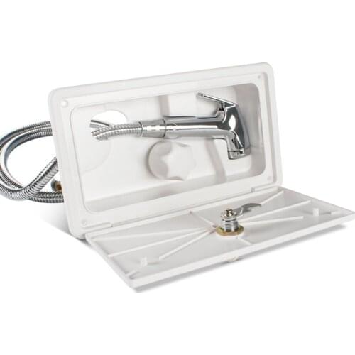 1 Set RV Shower Box Kit Boat Marine Camper Shower Hose Motorhome Caravan Accessories With Lock External Includes Shower Faucet