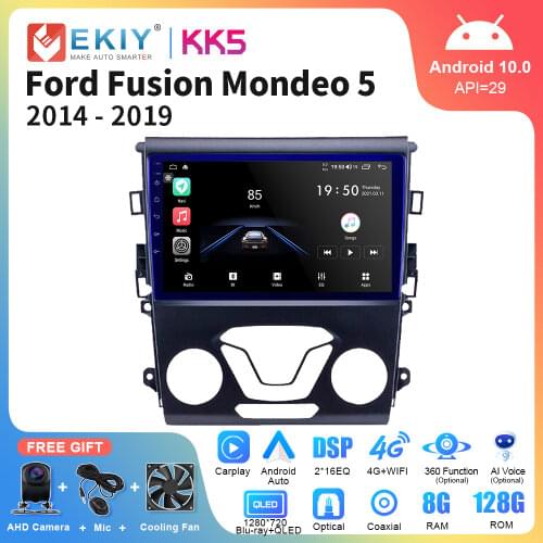 EKIY Car Radio For Ford Mondeo 5 2014 2019 Android 10.0 Multimedia Video Player Navigation GPS Stereo Carplay Headunit No 2 Din